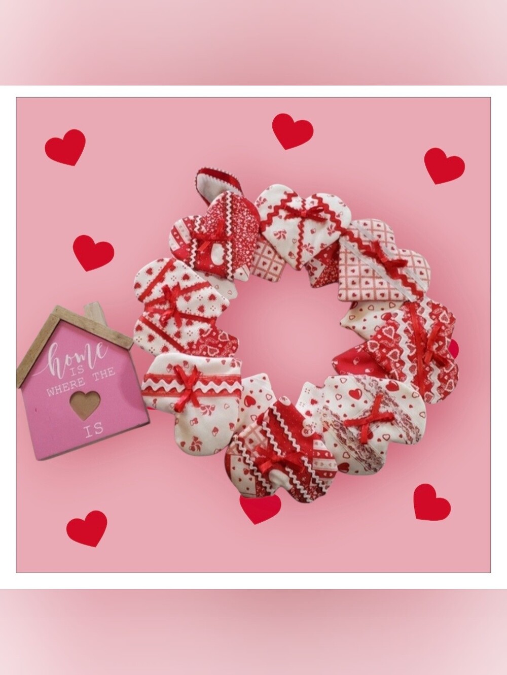 Valentine's Day Wreath & Home is Where the Heart Is figure